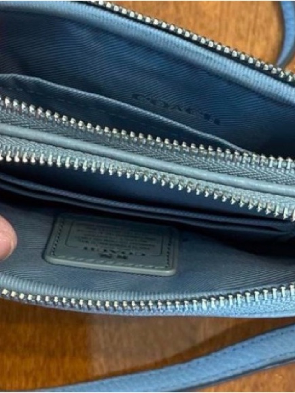 Coach Pebble Leather Floral Crossbody Bag - Slate Blue. Xs size ❌❌ - Picture 4 of 10